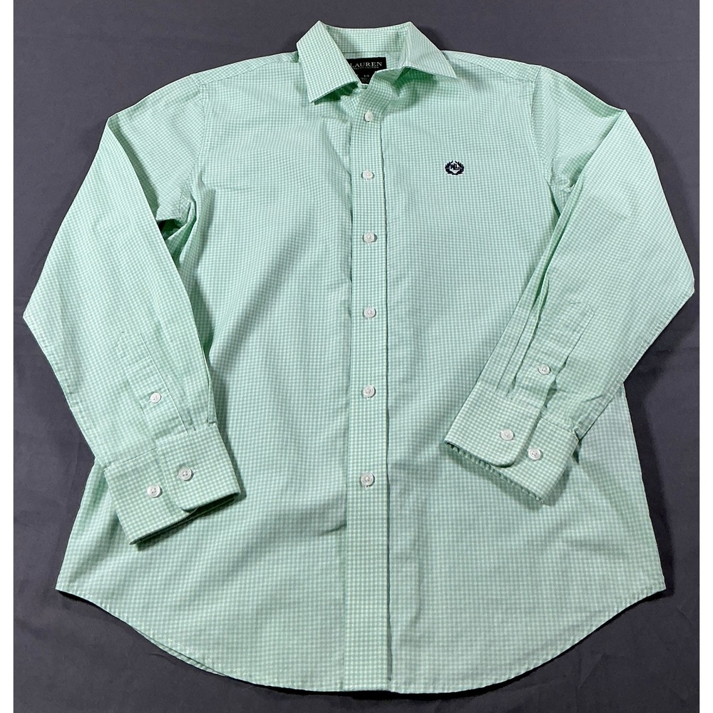 Lauren Ralph Lauren Mint Green Checked Button-Down Shirt